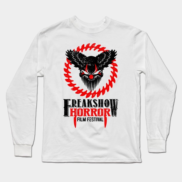 Official Freak Show Horror Logo - Red & Black Long Sleeve T-Shirt by FreakshowFilmFest